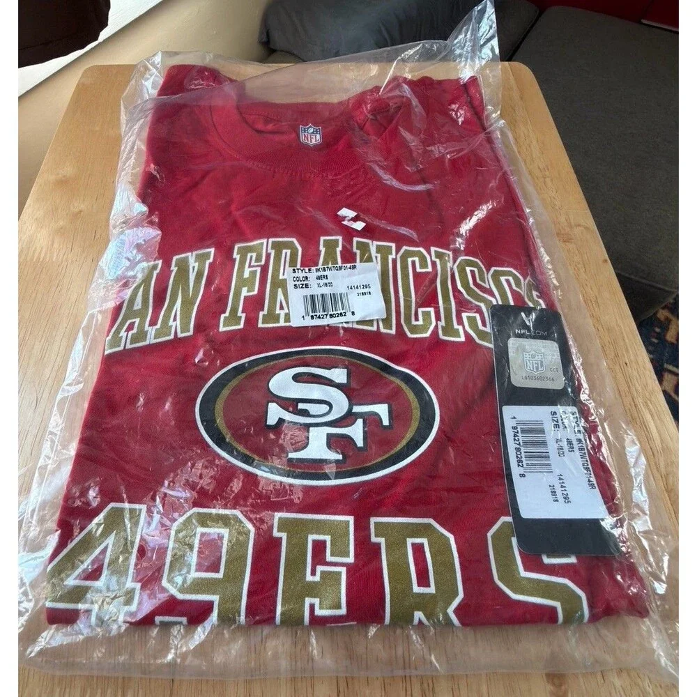 San Francisco 49ers Youth XL 18 20 Red Short Sleeve Graphic T Shirt NFL New